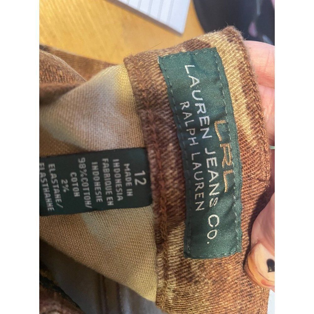 NWT - Lauren Jeans Co.  modern straight tan multi aztec size 12 - Picture 7 of 9